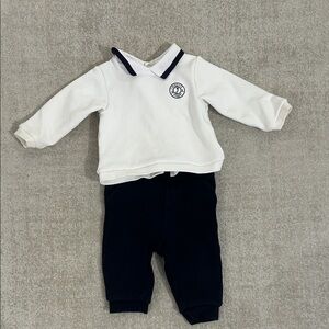 Jacadi classic White and Navy Baby Outfit